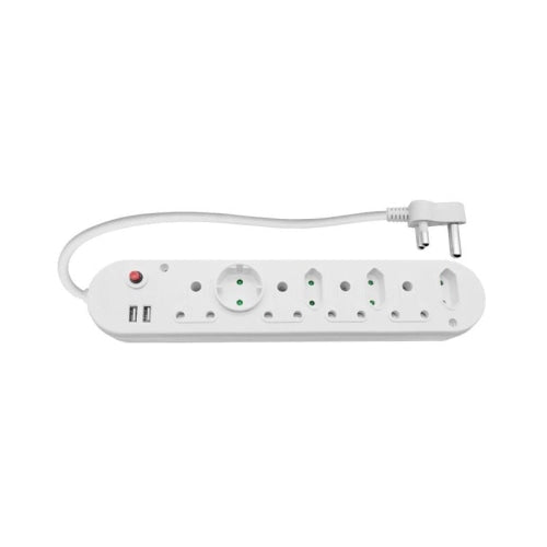Switchcom Distribution Multi Plug 4x16A 4x5A 2xUSB 0.5m Cord | MP-08WU