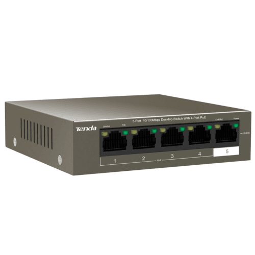 Tenda 5 Port with 4 Port PoE 58W Desktop Switch | TEF1105P-4-63W