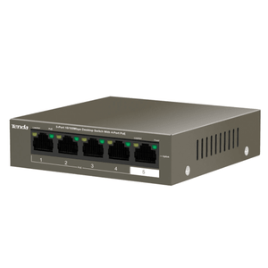Tenda 5 Port with 4 Port PoE 58W Desktop Switch | TEF1105P-4-63W