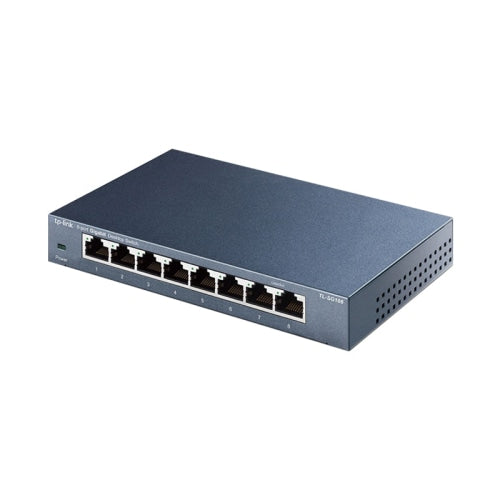8 Port Desktop Gigabit Switch, 8 10/100/1000M RJ45 ports, steel case | TP-SG108