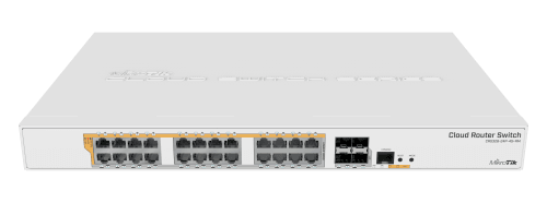 MikroTik 24-Port Gigabit Ethernet 1U Rackmount Cloud Router Switch | CRS328-24P-4S+R