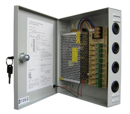 Switchcom Distribution 12V 25 Amp 18 Way Switch Mode CCTV Power Supply Distribution Box