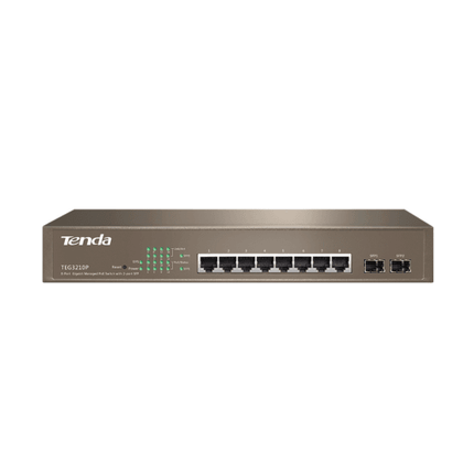Tenda 10 Port Gigabit Web Smart PoE Switch with 2SFP Uplink | TEG3210P