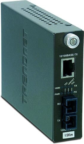 TRENDnet Intelligent 10/100Base-TX to 100Base-FX Single Mode SC Fiber Converter | TFC-110S15i